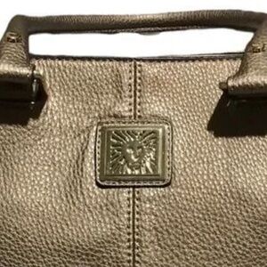 Anne Klein Gold Shoulder Bag with Textured Finish